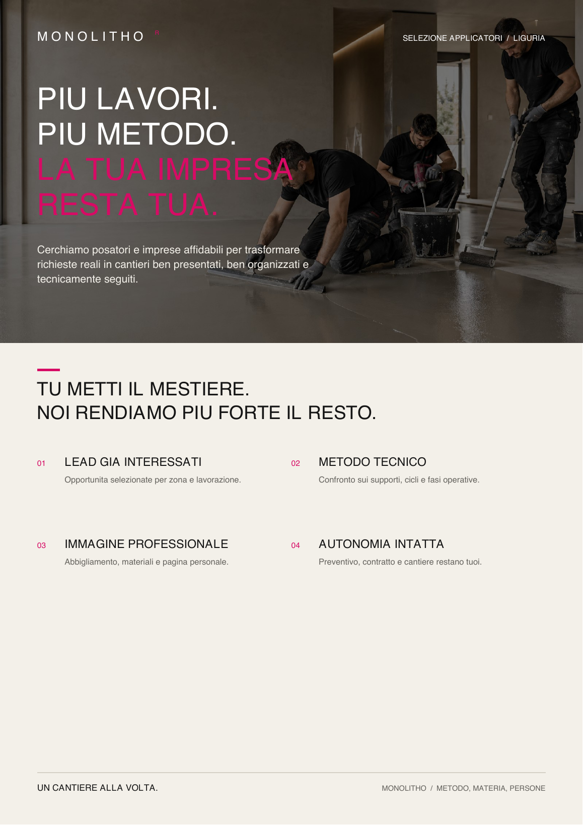Copertina del depliant Applicatori Monolitho